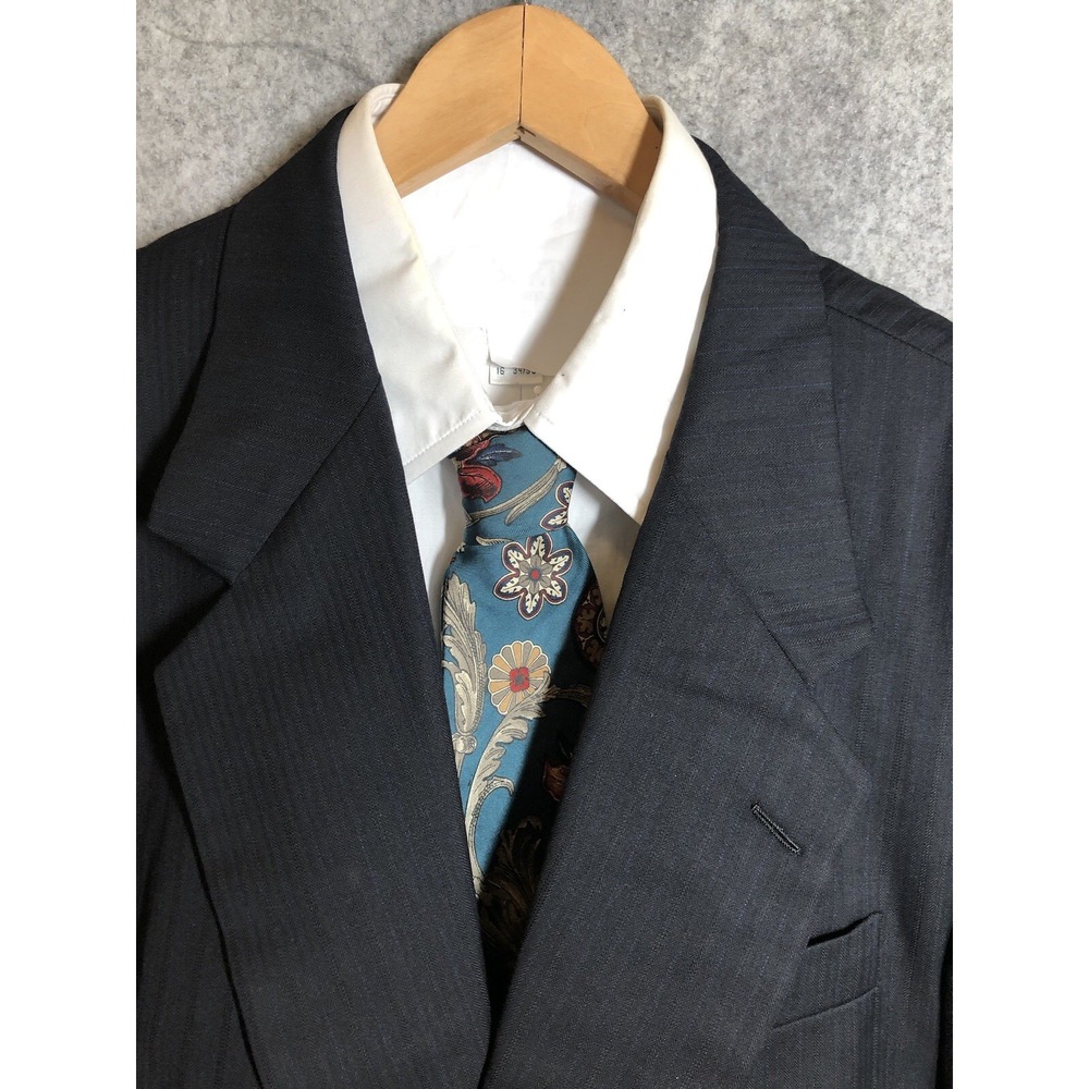 Hickey Freeman Blazer Mens Black 46R Tasmanian Wool Diplomat Loro Piana Italy